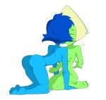  alien anus areola blush breasts butt cartoon_network duo elemental_creature eyes_closed female female/female genitals hi_res kissing lapis_lazuli_(gem_species) lapis_lazuli_(steven_universe) nipples not_furry nude peridot_(gem_species) peridot_(steven_universe) pussy simple_background steven_universe thrumbo_(artist) white_background 