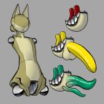  2_penises ada_(core34) anthro balls eyeless felid feline genitals green_body hi_res machine male mammal multi_genitalia multi_penis penis prick_ears robot solo thecore34 yellow_penis 