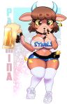  absurd_res alcohol animal_crossing anthro beer beer_mug beverage big_breasts blue_background blue_bottomwear blue_clothing blue_horn blue_shorts bottomwear bovid breasts brown_body brown_fur brown_hair caprine cleavage clothed clothing dipstick_limbs ear_piercing eyebrow_through_hair eyebrows eyelashes female footwear fur goat grey_eyes grey_lipstick hair hi_res holding_beer horn huge_breasts knee_highs knee_socks legwear looking_at_viewer mammal money navel nintendo open_mouth pashmina_(animal_crossing) piercing pink_background raccoon_sama shoes short_hair shorts simple_background skindentation socks solo tan_body tan_fur text thick_thighs topwear translucent translucent_hair white_background white_clothing white_footwear white_shoes white_socks white_topwear wide_hips yellow_sclera 