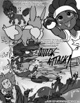  age_difference attack battle canid canine canis comic domestic_dog dominant dominant_female dominant_feral eevee female feral furfrou generation_1_pokemon generation_6_pokemon greyscale hi_res human lysandre_(pok&eacute;mon) male male/female mammal monochrome nintendo older_male pokemon pokemon_(species) pokemon_battle pokemon_masters poodle shiny_pokemon submissive submissive_human submissive_male suns_(artist) team_flare 