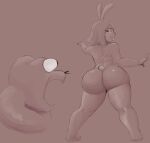  anthro big_butt blood bodily_fluids buckteeth butt duo female hi_res humanoid jack_smith lagomorph lake_smith leporid looking_back male male/female mammal nosebleed nude presenting presenting_hindquarters rabbit rawhell reptile scalie shaded sketch snake stare teeth thick_thighs 