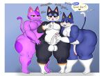  2023 3_toes 4_fingers absurd_res animal_crossing anthro balls bedroom_eyes bell bell_collar biped blush bob_(animal_crossing) collar dialogue digital_media_(artwork) domestic_cat drawee_draws erection exclamation_point feet felid feline felis fingers genitals group half-closed_eyes hi_res imminent_sex male male/male mammal narrowed_eyes nintendo nude open_mouth penis punchy_(animal_crossing) rover_(animal_crossing) seductive simple_background smile speech_bubble thick_thighs toes tongue tongue_out trio wide_hips 