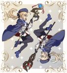  absurdres ahoge artoria_caster_(fate) artoria_caster_(second_ascension)_(fate) artoria_pendragon_(fate) blonde_hair boots bow bowtie breasts ebora fate/grand_order fate_(series) full_body gloves green_eyes grey_hair hat high_heel_boots high_heels highres holding holding_staff long_sleeves pantyhose small_breasts staff tonelico_(fate) 
