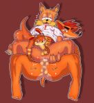  activision anal anthro anus balls bandicoot barefoot blush bobcat bodily_fluids bubsy bubsy_(series) crash_bandicoot crash_bandicoot_(series) crossover cyberface daxter feet felid feline fur genitals group hi_res jak_and_daxter looking_pleasured lynx male male/male mammal marsupial naughty_dog oral orange_body orange_fur penis saliva sex sony_corporation sony_interactive_entertainment trio 