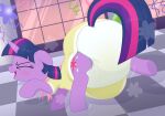  absurd_res blush bodily_fluids dancing diaper diaper_fetish diaper_under_clothing equid equine exposed_diaper eyes_closed female feral friendship_is_magic genital_fluids hasbro hi_res horn horse mammal my_little_pony pony rear_view solo tenerius twilight_sparkle_(mlp) unicorn urine wetting 