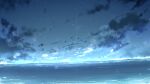  blue_theme chinese_commentary cloud commentary highres horizon light_particles no_humans ocean original outdoors rune_xiao scenery signature sky star_(sky) starry_sky still_life 