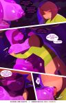  &lt;3 2023 anthro areola bottomless brown_hair butt clothed clothing comic deltarune dinosaur duo ellipsis english_text female fingers genitals hair hi_res human kris_(deltarune) male male/female mammal nipples outside plant profanity purple_areola purple_body purple_nipples pussy reptile scalie susie_(deltarune) svarzye text tree undertale_(series) url wet wet_clothing yellow_sclera 