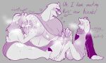  anthro antlers big_breasts big_butt big_penis blush bodily_fluids bovid breast_play breast_suck breasts butt caprine clothed clothing deer deltarune dialogue english_text eyewear female female/female genital_fluids genitals glasses goat group handjob hi_res horn huge_breasts huge_butt huge_penis hyper lactating male male/female mammal mature_female milk noelle_holiday partially_clothed penile penis precum ralsei sex steam sucking sweat text toriel trio undertale_(series) wet zixzs-redlight 
