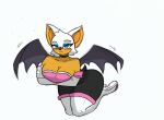  anthro bat_wings big_breasts blush breasts choker cleavage clothed clothing female hi_res jewelry membrane_(anatomy) membranous_wings necklace pace-maker rouge_the_bat sega solo sonic_the_hedgehog_(series) thick_thighs wings 