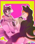  anal anal_penetration ankle_grab anthro anthro_on_anthro anthro_penetrated anthro_penetrating anthro_penetrating_anthro balls bedroom_eyes black_hair blush blush_lines brown_pawpads butt canid canine canis cheek_tuft curled_tail domestic_cat domestic_dog duo erection facial_tuft fangs felid feline felis from_behind_position fur genitals grey_body grey_fur hair half-closed_eyes hi_res humanoid_genitalia humanoid_penis jay-r leg_grab male male/male male_penetrated male_penetrating male_penetrating_male mammal narrowed_eyes nude open_mouth open_smile orange_body orange_fur pawpads paws penetration penile penile_penetration penis penis_in_ass seductive sex simple_background smile smirk smug smug_face smug_grin spread_legs spreading tail tan_highlights teeth tuft 