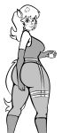  2023 4_fingers anthro armwear beverage big_butt biped blep blush blush_lines breasts butt clothed clothed_anthro clothed_female clothing container cosplay crossover crossover_cosplay cup digital_drawing_(artwork) digital_media_(artwork) dino_crisis domestic_cat elbow_gloves extended_arm eyebrow_through_hair eyebrows eyelashes felid felina_feral feline felis female fingers glass glass_container glass_cup glistening glistening_eyes gloves gold-white-kott hair handwear hanna-barbera head_turned hi_res holding_beverage holding_container holding_cup holding_object long_hair looking_at_viewer looking_back looking_back_at_viewer mammal monochrome portrait pose prick_ears regina_(dino_crisis) solo standing swat_kats tail thick_thighs thigh_strap three-quarter_portrait tongue tongue_out translucent translucent_hair 