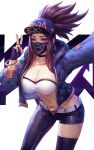  absurdres akali breasts commission curvy highres k/da_(league_of_legends) k/da_akali pixiv_commission plump v veins veiny_breasts zhengwei_(nobber) 