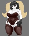  antennae_(anatomy) anthro arthropod big_breasts blackbetty bottomwear breasts clothed clothing corset female fur hair hi_res insect legwear lingerie looking_at_viewer makeup puss_moth ruth_(tango&#039;s_family) solo stockings thick_thighs topwear white_body white_fur 