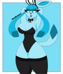  anthro big_breasts breasts bunny_costume clothing costume eeveelution female generation_4_pokemon glaceon hi_res humanoid legwear looking_at_viewer nintendo pokemon pokemon_(species) samrunner solo thick_thighs thigh_highs 