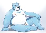  2023 anthro asian_clothing bear beard belly big_belly black_nose blue_body bonasiah clothing east_asian_clothing facial_hair full_attack fundoshi hi_res humanoid_hands japanese_clothing kemono male mammal moobs navel nipples numpia overweight overweight_male sitting solo sophring_jie underwear white_body white_clothing white_fundoshi white_underwear 