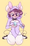  2023 anthro bow_tie bunny_costume bunny_hoodie clothing costume easter egg_vibrator ellipsis female footwear hi_res high_heels holidays hoodie kneeling leotard maisie_whisk mammal mouse murid murine nervous rodent sex_toy solo topwear vibrator wick_(artist) 