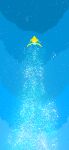  blue_background facing_away flying highres jirachi no_humans pokemon pokemon_(creature) shiro_(a0azuma) sky solo sparkle star_(sky) starry_sky tanzaku 