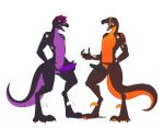  aliradan aliradan-the-black anthro claws dewclaw dinosaur dromaeosaurid duo erection fangs feral fondling_penis genitals growth human humanoid male male/male mammal narusewolf orange_body pawpads penis purple_body reptile rubbing_penis scalie simple_background slit snout snout_growth teeth theropod transformation transformation_sequence white_background yellow_eyes 