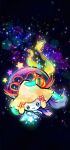  bright_pupils closed_mouth constellation_print doradorakingyo floating glowing highres jirachi looking_at_object no_humans pokemon pokemon_(creature) reaching red_ribbon ribbon smile solo sparkle star_(sky) tanabata twitter_username white_pupils 