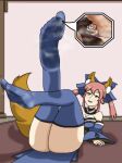  absurdres dirty dirty_feet fate/grand_order fate_(series) feet giant giantess highres legs mini_person minigirl original size_difference socks soles tamamo_(fate) tsukai91 