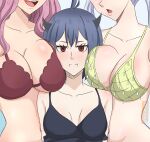  2girls absurdres bikini black_clover breasts cleavage highres large_breasts long_hair multiple_girls noelle_silva ozeik1 pink_hair red_eyes secre_swallowtail swimsuit twintails vanessa_enoteca 