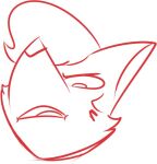  2016 ambiguous_gender anthro canid canine cheek_tuft chokovit_(artist) digital_media_(artwork) disgust eyebrows facial_tuft fox hare headshot_portrait lagomorph leporid looking_down mammal monochrome open_mouth portrait prick_ears reaction_image red_and_white sketch snouth solo tuft 