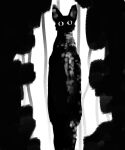  absurd_res ambiguous_gender anthro felid feline hi_res mammal monochrome placid_lurker silhouette slim solo stare 