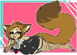  anthro armwear bangs blep chubby_female clothing dirty_blonde_hair domestic_cat dress ear_piercing eyewear felid feline felis female fishnet fishnet_armwear fishnet_clothing fishnet_thigh_highs fishnet_topwear fluffy fluffy_tail glasses green_eyes hair hair_bun inner_ear_fluff latex latex_dress levi_kyros mammal nintendo piercing pokeball pokemon slightly_chubby solo sourmagic tail thick_thighs tongue tongue_out topwear tuft valta wide_hips 