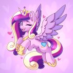  &lt;3 2023 absurd_res chest_tuft crown cutie_mark dandy_(artist) equid equine eyebrows eyelashes feathered_wings feathers female feral friendship_is_magic hair hasbro headgear hi_res horn inner_ear_fluff long_hair looking_at_viewer mammal multicolored_hair my_little_pony one_eye_closed open_mouth pink_hair princess_cadance_(mlp) purple_eyes solo tuft winged_unicorn wings wink 