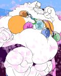  absurd_res anthro areola barazoku belly big_belly biped canid canine canis capsule cherry_blossom cherry_blossom_tree cherry_tree digital_media_(artwork) domestic_dog extreme_size_difference eyes_closed fruit_tree fujiyama_inushiro(fujiyamasamoyed) fujiyama_samoyed_(artist) fur group hi_res huge_belly humanoid_hands hyper jogging kemono leash macro macro_focus male mammal moobs morbidly_obese neck_tuft nipples nordic_sled_dog obese obese_anthro obese_male overweight overweight_anthro overweight_male plant purple_nose samoyed size_difference size_play smile spitz text thick_thighs trapped tree tuft unaware white_body yellow_areola yellow_nipples 