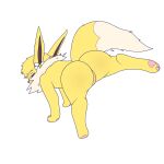  absurd_res accessory big_butt blush butt canid canine digital_media_(artwork) eeveelution female feral flower fur generation_1_pokemon genitals hair hair_accessory hi_res jolteon looking_at_viewer mammal nathaly_brightspark nathylution nintendo nude paws plant pokemon pokemon_(species) pussy simple_background solo tail 