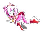  all_fours amy_rose anthro anus bent_over boots breasts butt clothed clothing cuffs_(clothing) dress eulipotyphlan exposed_breasts female footwear fours_(artist) genitals gloves green_eyes handwear hedgehog hi_res looking_back mammal no_underwear pink_body presenting presenting_hindquarters pussy sega skimpy solo sonic_the_hedgehog_(series) 