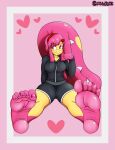  &lt;3 &lt;3_eyes 5_toes absurd_res accessory anthro barefoot bottomwear clothing colored_nails colored_toenails feet female foot_fetish foot_focus generation_3_pokemon hair hair_accessory hi_res hoodie hotpants humanoid humanoid_feet looking_away mawile mhicky93 mia_(mawcutie) nails nintendo pink_hair plantigrade pokemon pokemon_(species) shorts shy soles solo toe_curl toe_scrunch toenails toes topwear wrinkled_feet 