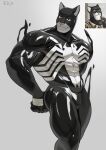  absurd_res anthro bulge butt cxcxxcxxxx domestic_cat felid feline felis glistening glistening_body goo_creature hi_res john_blacksad male mammal marvel muscular muscular_arms muscular_male muscular_thighs pecs smile solo symbiote venom_(marvel) 