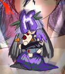  1girl fumo_(doll) hug kneeling nippaku_zanmu stuffed_toy touhou unfinished_dream_of_all_living_ghost user_hykc8728 worried yomotsu_hisami 