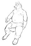  2023 anthro areola arknights clothed clothing ear_piercing erection erection_under_clothing eyebrow_piercing facial_piercing hair hi_res hyena hypergryph looking_at_viewer male mammal overweight overweight_anthro overweight_male piercing pluto08010511 pu94_d1de4c sketch solo spot_(arknights) spotted_hyena studio_montagne tail underwear 