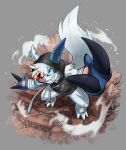  absurd_res anthro biped claws clothing ear_piercing fur generation_3_pokemon haychel hi_res hoodie male nintendo piercing pokemon pokemon_(species) red_eyes smile solo tail topwear zangoose 