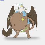  absurd_res anthro anthro_pred avian big_breasts bodily_fluids breasts digestion digestion_noises digital_media_(artwork) digitigrade drooling english_text fan_character female female_pred foxynoms gryphon hand_on_own_belly hasbro hi_res holding_belly huge_belly huge_thighs inner_boob muffled my_little_pony mythological_avian mythology navel neck_bulge saliva struggling_prey swallowing swallowing_sound_effect talking_to_self text thick_thighs vore 