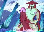  anthro balls big_balls big_pecs big_penis breath_of_the_wild genitals hi_res huge_balls huge_penis hyper hyper_balls hyper_genitalia hyper_penis male marine masturbation nintendo pecs penis prince_sidon squishy_bloo the_legend_of_zelda water zora 