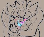  anthro bodily_fluids bugz(kobold) deep_kiss deep_tongue drooling duo extreme_french_kiss eyes_closed french_kissing hi_res homohydra hydra kissing kobold licking long_tongue male male/male neck_bulge razigator saliva size_difference tongue tongue_out 