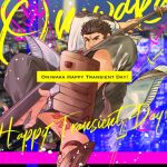  anniversary bara beads bolt_action brown_hair cross_scar facial_hair frown full_body gun happy_anniversary hood hooded_jacket houzouin_oniwaka jacket japanese_clothes kimono leg_hair leg_tattoo long_sideburns mature_male midair muscular muscular_male naginata open_clothes open_jacket open_kimono polearm prayer_beads scar scar_on_face scar_on_forehead short_hair sideburns stubble tass_commuovere tattoo tokyo_afterschool_summoners weapon 