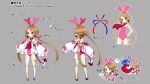  1girl antenna_hair ass asymmetrical_bangs back blue_hair blush bow breasts bright_pupils brother_and_sister brown_hair chopsticks cropped_legs cup_ramen demon_girl demon_tail demon_wings detached_sleeves disgaea disgaea_rpg earrings eating food full_body grey_background hair_bow heart heart_earrings highres holding holding_chopsticks holding_necktie jewelry laharl leg_ribbon leotard long_hair mini_wings multiple_views necktie non-web_source noodles official_art open_mouth outline photoshop_(medium) pointy_ears ramen red_eyes red_necktie red_scarf red_tail red_wings reference_sheet ribbon sandals scarf siblings sicily_(disgaea) standing strapless strapless_leotard tail text_focus thigh_ribbon turnaround twintails very_long_hair white_outline wings 