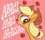  apple applejack_(mlp) applenese clothing cowboy_hat earth_pony equid equine female food freckles friendship_is_magic friendship_is_witchcraft fruit hasbro hat headgear headwear hi_res horse jimjamdoesart jimmyjamno1 looking_at_viewer mammal my_little_pony open_mouth patch_(disambiguation) plant pony smile solo that_pony_sure_does_love_apples tongue tongue_out wingding_eyes 