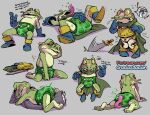  amphibian anthro armor blush bodily_fluids cape chrono_trigger clothed clothing crackajackin diaper diaper_fetish diaper_only digital_media_(artwork) embarrassed english_text frog genital_fluids glenn_(chrono_trigger) green_body hi_res humping implied_soiling male melee_weapon multiple_images nintendo peeing simple_background solo square_enix sword text tongue topless urine weapon wearing_diaper wet_diaper wetting wetting_diaper 