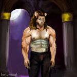  1:1 abs clothed clothing felid feline hi_res leolex lion male mammal mane muscular pantherine pecs vampire 