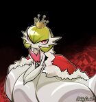  ambiguous_gender cape cloak clothed clothing crown fur_lined_cape fur_lined_clothing generation_3_pokemon headgear hi_res humanoid looking_at_viewer mega_evolution mega_gardevoir nintendo not_furry pokemon pokemon_(species) red_eyes sketchygarden solo 