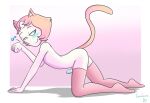  &lt;3 2019 animal_humanoid blue_eyes blush cartoon_network cat_humanoid clothing colordrake cubedcoconut felid felid_humanoid feline feline_humanoid fingers gender_symbol genitals hair hi_res humanoid legwear male_symbol mammal mammal_humanoid one_eye_closed pearl_(steven_universe) penis solo steven_universe symbol tail 