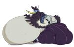  anthro avian beak belly big_belly big_butt bird black_body black_feathers boot_(artist) butt clothed clothing crane_(bird) feather_hands feathers gruiform headgear huge_butt hyper hyper_belly hyper_butt ibycai kijuuki_jougen male morbidly_obese morbidly_obese_anthro morbidly_obese_male obese obese_anthro obese_male overweight overweight_anthro overweight_male simple_background sitting solo talons thick_thighs tight_clothing torn_clothing visor white_background white_body white_feathers 