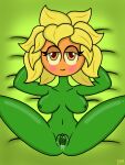  absurd_res anthro bed blush bodily_fluids breasts cum cum_in_pussy cum_inside electronic_arts elemental_creature elemental_humanoid female flora_fauna flower furniture genital_fluids genitals green_body hi_res humanoid nipples orange_eyes plant plant_humanoid plants_vs._zombies plants_vs._zombies_heroes popcap_games pussy pussy_juice smile solar_flare_(pvz) solo sunflower theyisus55 