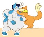  anthro belly belly_expansion belly_inflation buizel canid canine canis domestic_dog duo expansion generation_4_pokemon husky hybrid inflated_belly inflation inflation_fetish interspecies kiss_on_lips kissing liquid_inflation male male/male mammal navel nintendo nordic_sled_dog overweight overweight_anthro overweight_male pokemon pokemon_(species) pokephilia rabidraccoon short_stack spitz water water_inflation wintie wolf 